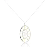 Women Color Craft Inc Bull's Eye Oval Pendant in Sterling Silver & Gold Plate