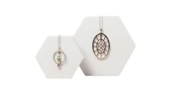 Women Color Craft Inc Bull's Eye Oval Pendant in Sterling Silver & Gold Plate