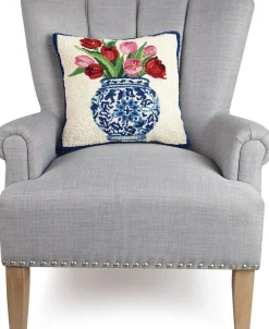 PEKING HANDICRAFT, INC Chinoiserie Tulip Pillow