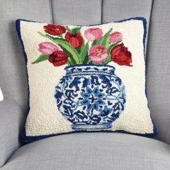 PEKING HANDICRAFT, INC Chinoiserie Tulip Pillow