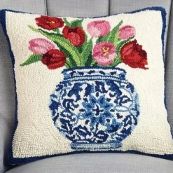 PEKING HANDICRAFT, INC Chinoiserie Tulip Pillow