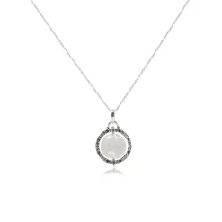Women Color Craft Inc Crystal and Topaz Sterling Silver Reflector Pendant