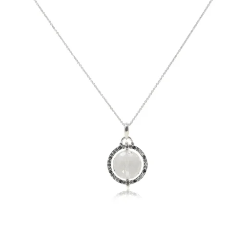 Women Color Craft Inc Crystal and Topaz Sterling Silver Reflector Pendant