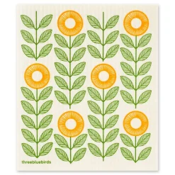 THREE BLUEBIRDS Eco-friendly Swedish Dishcloth - Sunflowers