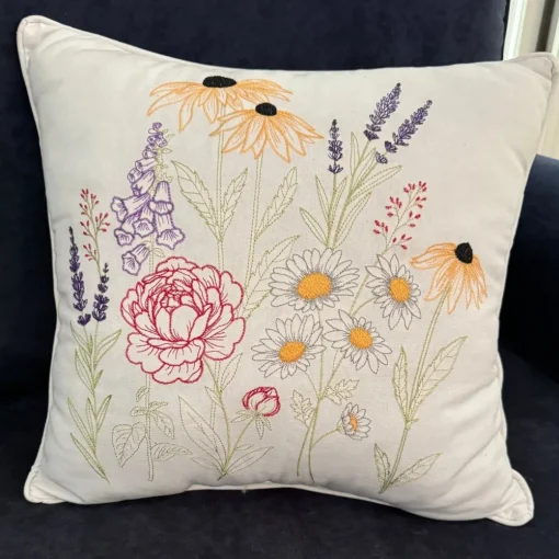 C & F ENTERPRISE Embroidered Botanical Pillow - Mount Vernon Exclusive