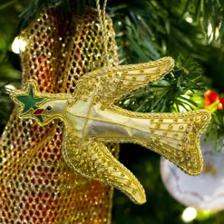 ST NICOLAS LTD. Embroidered Dove of Peace Ornament