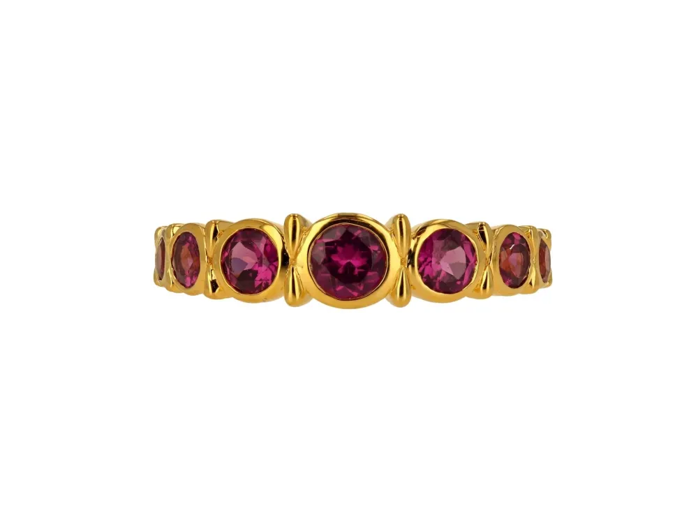 Women Color Craft Inc Garnet Rhodolite Bezel Set Ring