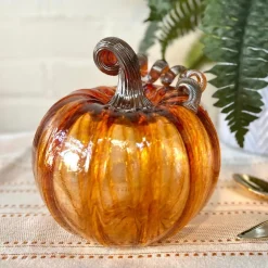 LUKE ADAMS HANDBLOWN GLASS Harvest Glass Pumpkin - Assorted Sizes