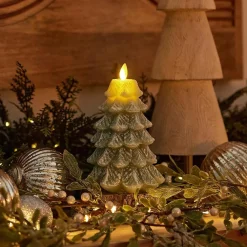 K & K Interiors Luminara Christmas Tree Candle - Flicker Flame