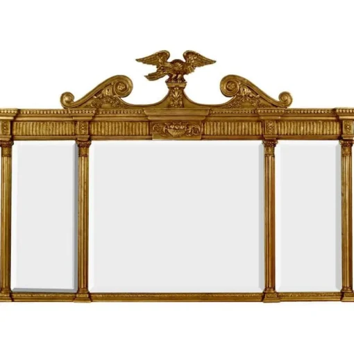 The Shops at Mount Vernon Mount Vernon Burnished Gold Leaf Tri-Panel Classic Mirror