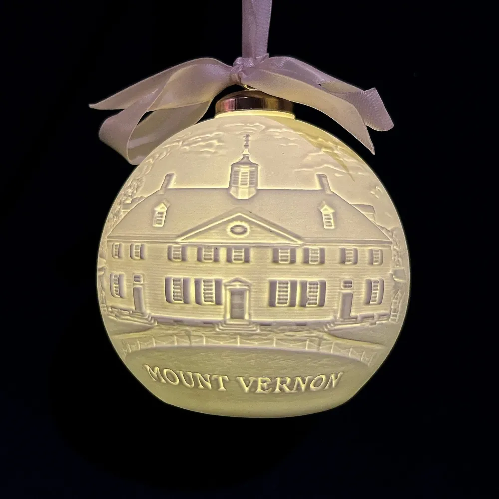 DESIGN MASTER ASSOCIATES Mount Vernon Illuminated Porcelain Ornament
