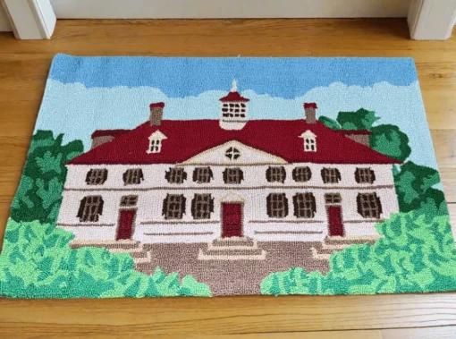 C & F ENTERPRISE Mount Vernon Mansion Hooked Rug