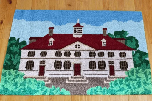 C & F ENTERPRISE Mount Vernon Mansion Hooked Rug
