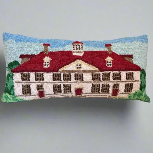 C & F ENTERPRISE Mount Vernon Mansion Hooked Pillow