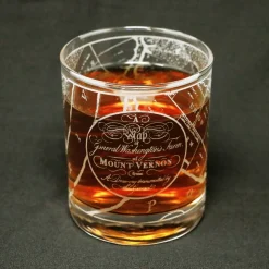 DESIGN MASTER ASSOCIATES Mount Vernon Map Rocks Glass