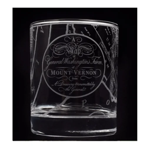 DESIGN MASTER ASSOCIATES Mount Vernon Map Rocks Glass