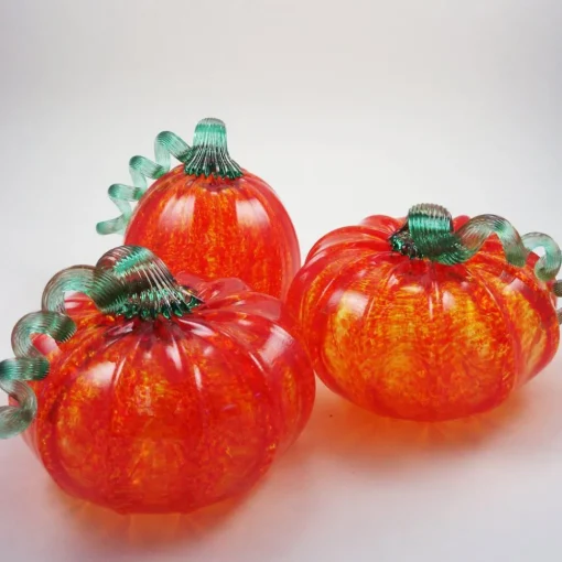 LUKE ADAMS HANDBLOWN GLASS Orange Glass Pumpkin - Luke Adams - Three Sizes