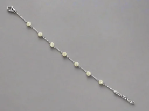 Women Color Craft Inc Pearl Station Sterling Bracelet