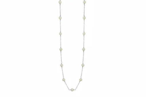Women Color Craft Inc Pearl Station Sterling Necklace