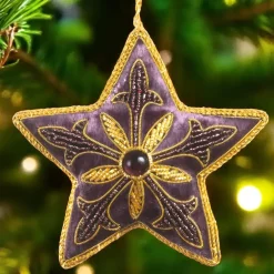 ST NICOLAS LTD. Purple Start Ornament St. Nicolas