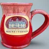 DENEEN POTTERY Red Mount Vernon Tall Belly Mug - Made In USA