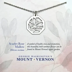 Women MELISSA LEW Scarlet Rose Mallow - Hibiscus Pendant Necklace