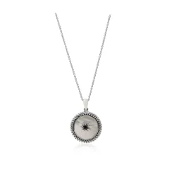 Women Color Craft Inc Sterling Silver and Mother of Pearl Star Button Pendant