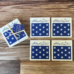 DESIGN MASTER ASSOCIATES Stone Coaster Set of Four - Commander In Chief Design