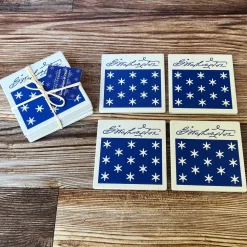 DESIGN MASTER ASSOCIATES Stone Coaster Set of Four - Commander In Chief Design