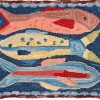 Michaelian Home Swimming Fish Wool Hook Pillow by