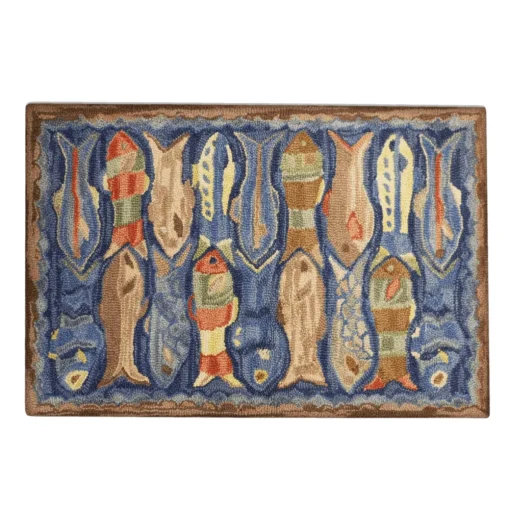 Michaelian Home Swimming Fish Wool Rug