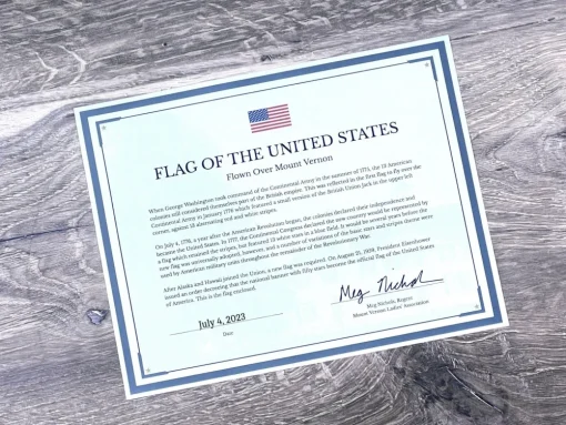 ANNIN AND COMPANY United States Flag Flown Over Mount Vernon